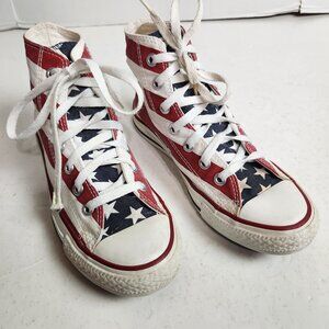 VTG Converse Chuck Taylor All Stars American Flag Red White Blue Hitop M4.5 W6.5